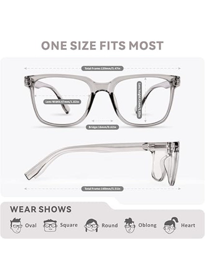 Baytion Reading Glasses for Men & Women,Square Frame Spring Hinged Blue Light Filter Eyewear Blocking UV Anti Glare Anti Eyestrain Suitable for Reading, Watching Electronic Products - Image 4