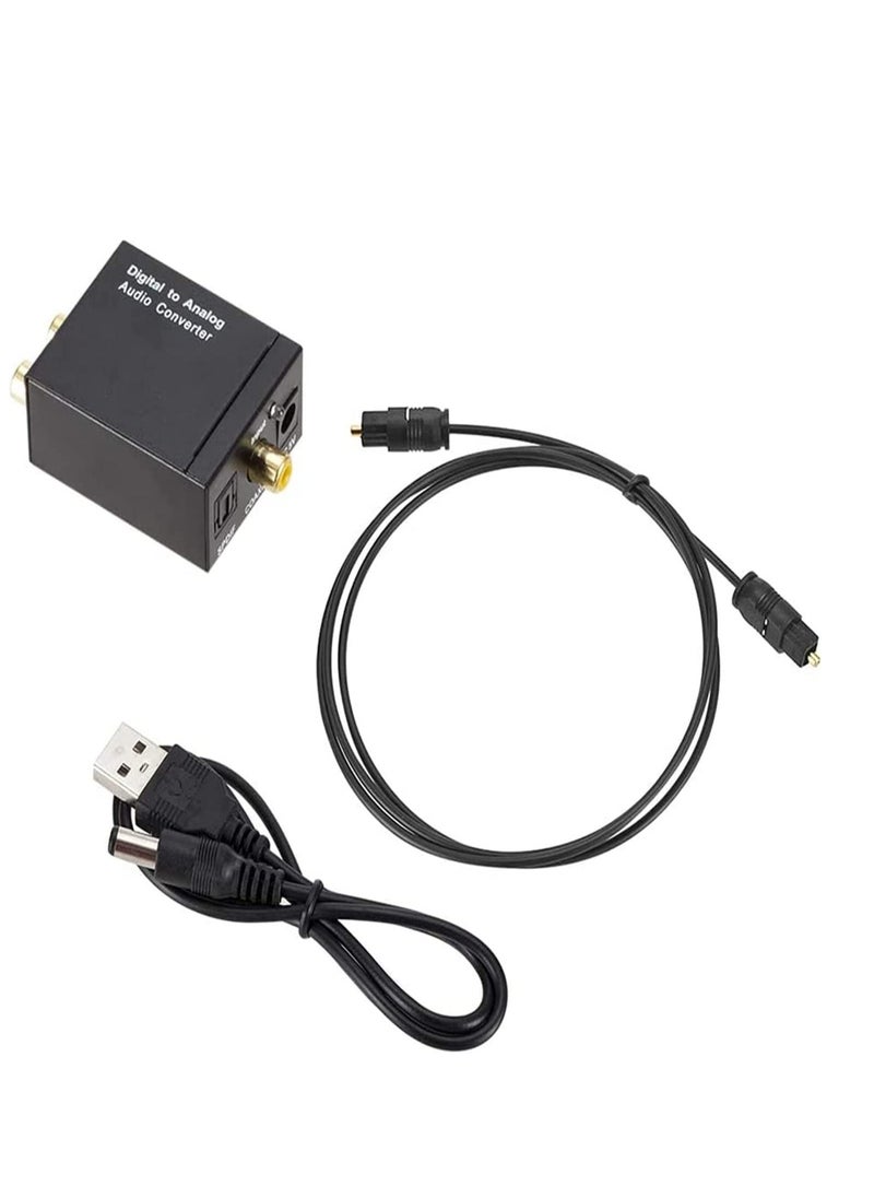 Generic - Digital to Analog Audio Converter DAC Digital SPDIF Optical to Analog L R RCA Converter Toslink Optical to 3.5mm Jack Adapter for PS3 HD DVD PS4 Amp Apple TV Home Cinema - Image 1