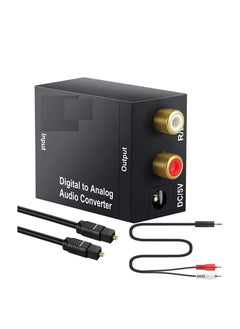Digital to Analog Audio Converter DAC Digital SPDIF Optical to Analog L R RCA Converter Toslink Optical to 3.5mm Jack Adapter for PS3 HD DVD PS4 Amp Apple TV Home Cinema