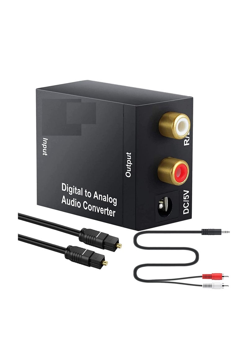 Generic - Digital to Analog Audio Converter DAC Digital SPDIF Optical to Analog L R RCA Converter Toslink Optical to 3.5mm Jack Adapter for PS3 HD DVD PS4 Amp Apple TV Home Cinema - Image 1