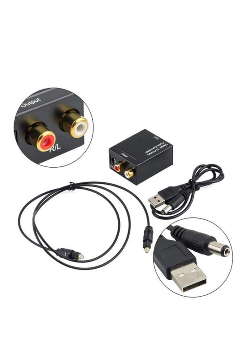 Generic - Digital to Analog Audio Converter DAC Digital SPDIF Optical to Analog L R RCA Converter Toslink Optical to 3.5mm Jack Adapter for PS3 HD DVD PS4 Amp Apple TV Home Cinema - Image 1