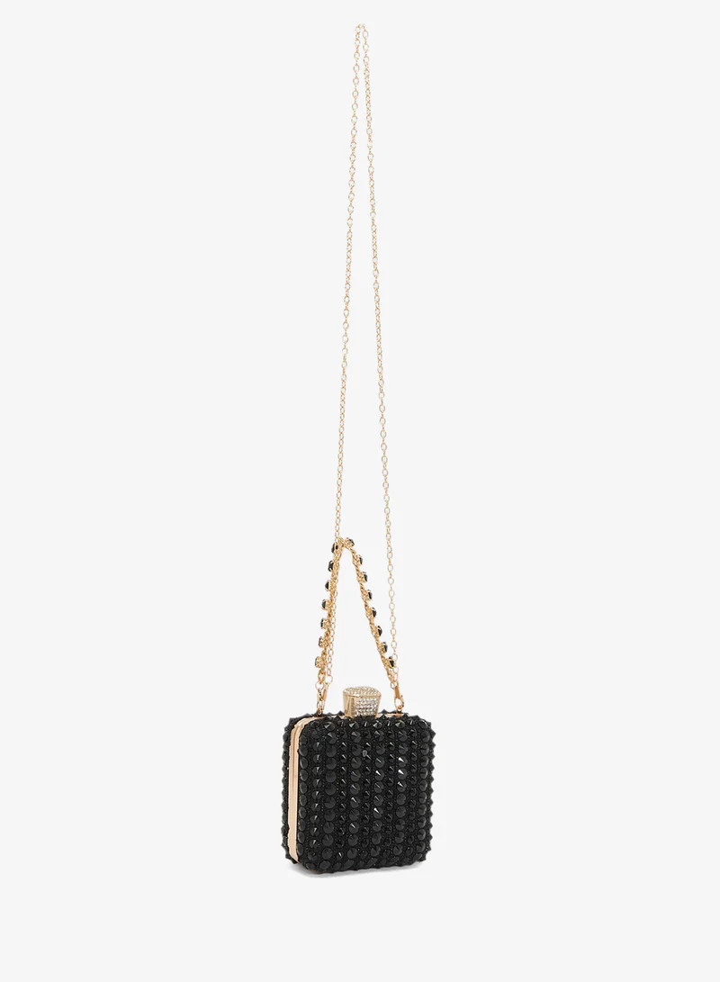 Khizana Embellished Detailed Clutch With Strap