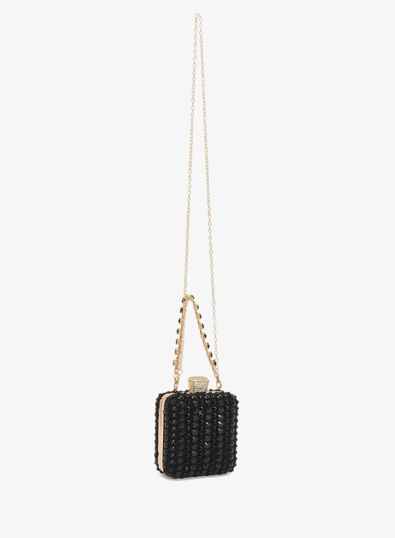Khizana Embellished Detailed Clutch With Strap - Image 3