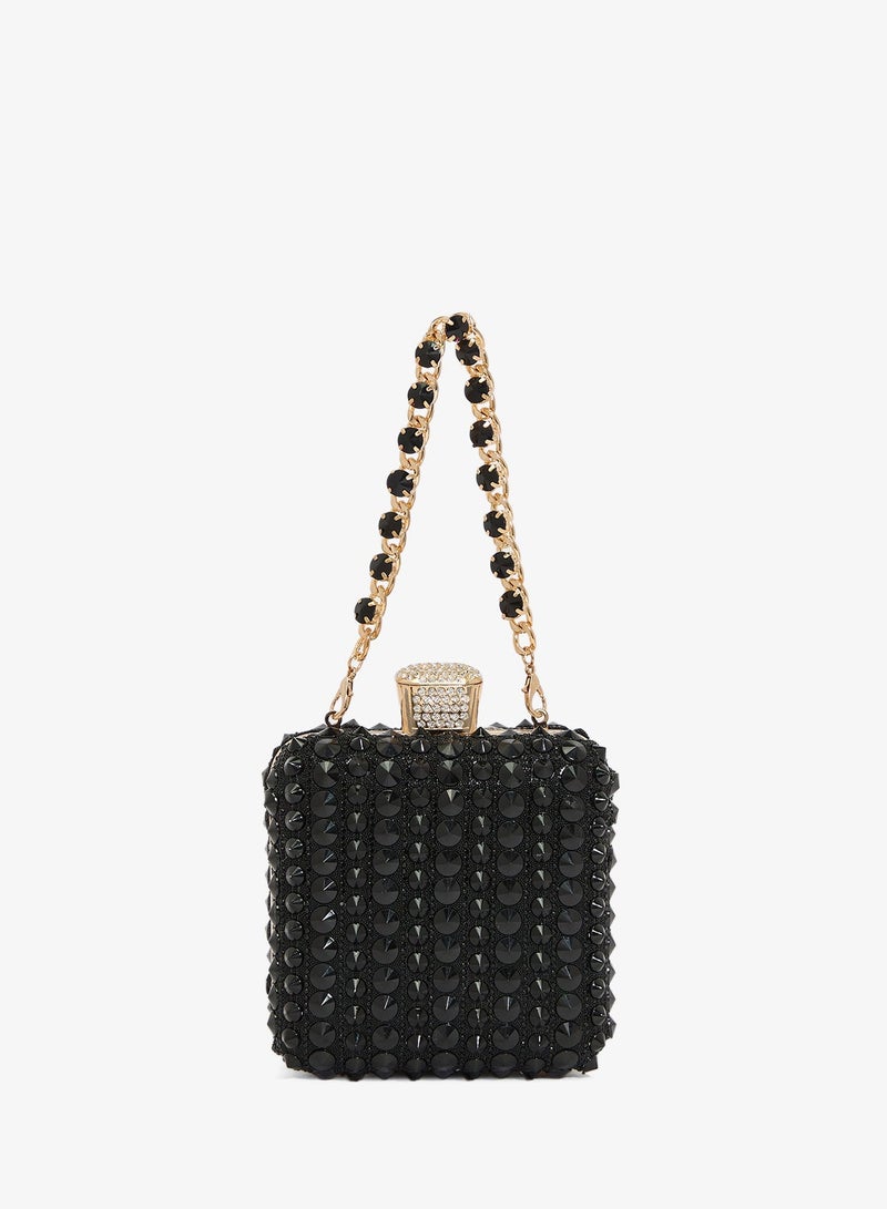 Khizana Embellished Detailed Clutch With Strap - Image 2