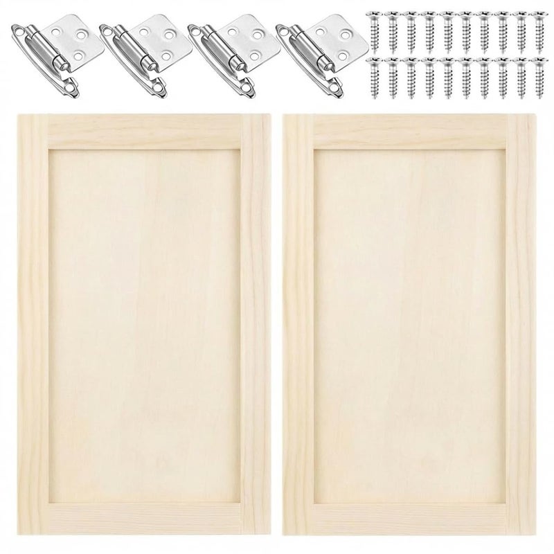 Vechor 2 Pcs 12" W x 24" H Unfinished Kitchen Cabinet Doors with Hinges, Shaker Style Cabinet Door Front Replacement for Kitchen, Bathroom, Vanity, Closet - Image 1