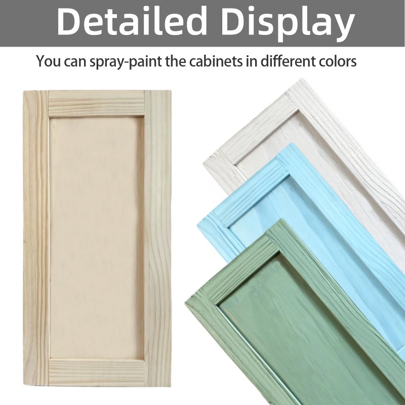 Vechor 2 Pcs 12" W x 24" H Unfinished Kitchen Cabinet Doors with Hinges, Shaker Style Cabinet Door Front Replacement for Kitchen, Bathroom, Vanity, Closet - Image 4