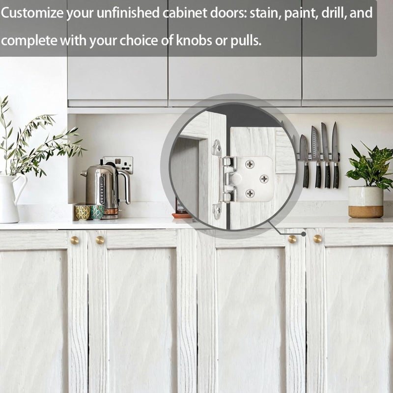 Vechor 2 Pcs 12" W x 24" H Unfinished Kitchen Cabinet Doors with Hinges, Shaker Style Cabinet Door Front Replacement for Kitchen, Bathroom, Vanity, Closet - Image 5