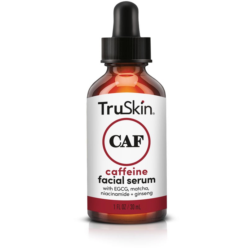 TruSkin Caffeine Face & Eye Serum â€“ Energizing 5% Caffeine Serum with EGCG Niacinamide Matcha and Ginseng â€“ Improve Look of Under Eye Dark Circles and Puffiness, 1 fl oz - Image 1