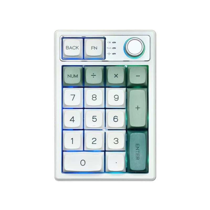 TISHLED Gasket Creamy Mechanical Numpad Programmable Macro Keypad Wireless 2.4G/Bluetooth 5.0/Wired USB-C RGB Backlit Hot Swappable Number Pad Rechargeable Numeric Keyboard Metal Knob, Botanic Garden - Image 1