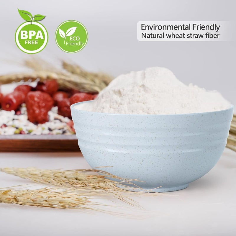 G-KARUNA GKARUNA Unbreakable Cereal Bowls Wheat Straw Fiber Bowls Lightweight Microwave and Dishwasher Safe Bowls BPA Free Bowls for Eating Serving Oatmeal Soup Salad Set of 6 800ML - Image 4