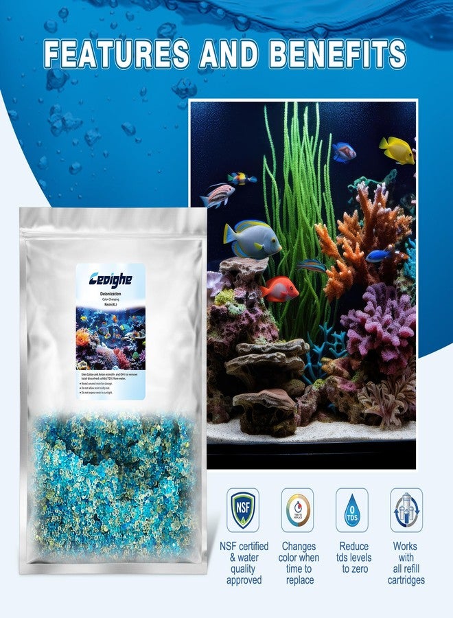 Ceoighe 4 Liter/6.88 lbs Deionization DI Resin Mixed Bed Color Changing for RO/DI Systems, Optimal TDS Reduction, Color Changing Easy Monitoring, Ideal for Aquariums, Ensures Superior Water Quality - Image 3