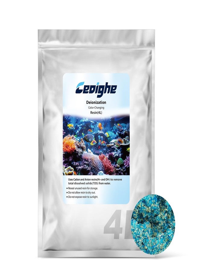 Ceoighe 4 Liter/6.88 lbs Deionization DI Resin Mixed Bed Color Changing for RO/DI Systems, Optimal TDS Reduction, Color Changing Easy Monitoring, Ideal for Aquariums, Ensures Superior Water Quality - Image 1