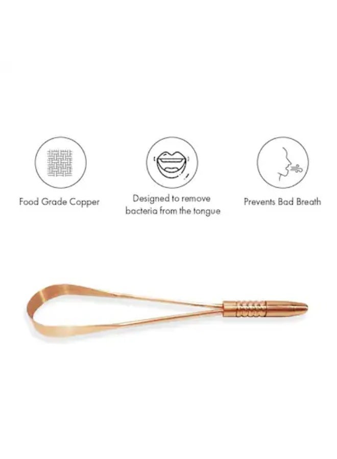Perfora Manual Toothbrush OG Black & Copper Tongue Cleaner Combo for Men & Women | For Fresh Breath & Bacteria Removal | Improved Taste Sense & Oral Hygiene Tongue Scraper To Prevent Bad Breath - Image 2
