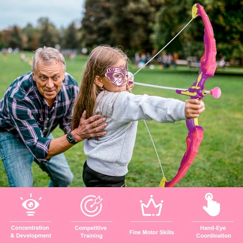 VGOFUN Kids Bow and Arrow Set LED Light Up Archery Toy with Princess Cape and Headband 10 Suction Cup Arrows Outdoor Toys Gifts for 38 Year Old Girls Archery Set with Butterfly Mask - Image 5
