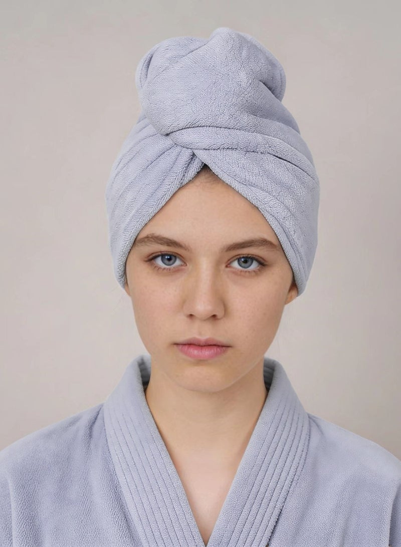 Donetella Hair Towel Wrap with Button (2 Pack, 30x70 cm) – Microfiber 330 GSM Super Absorbent Quick Dry Hair Drying Towels, Soft Lightweight Hair Turban for Daily Use - Image 3