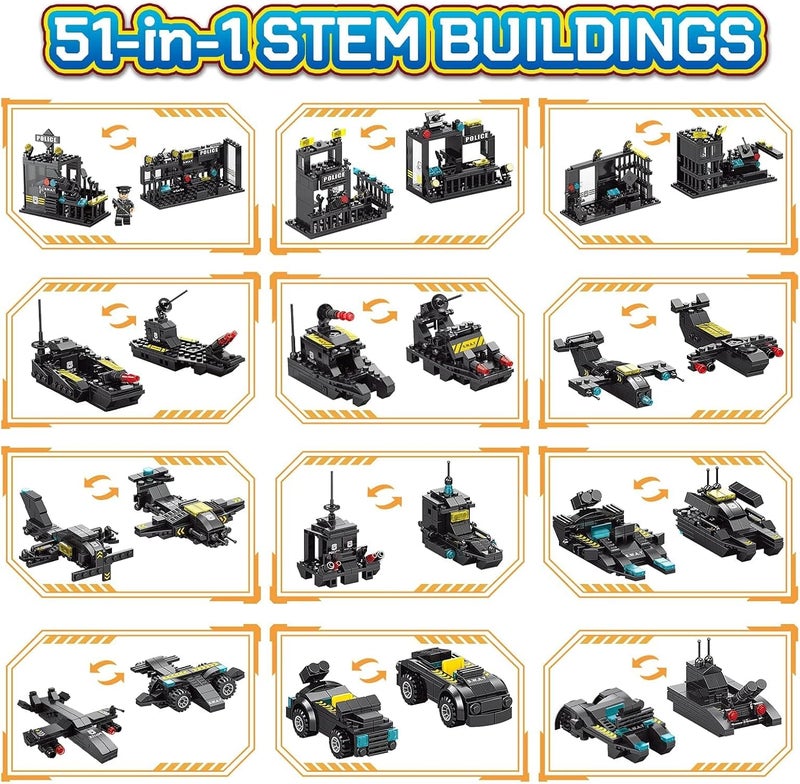 KASTWAVE 51-In-1 Robot Building Kit For Kids STEM Engineering Projects Construction Blocks Toys Gifts For Boys 8-12 - Image 4