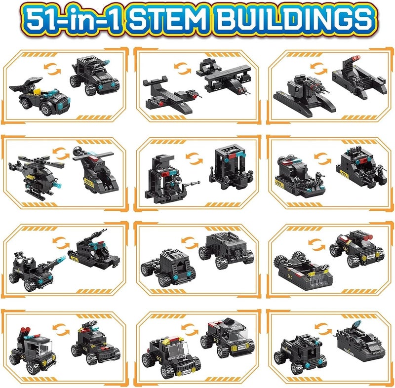 KASTWAVE 51-In-1 Robot Building Kit For Kids STEM Engineering Projects Construction Blocks Toys Gifts For Boys 8-12 - Image 3