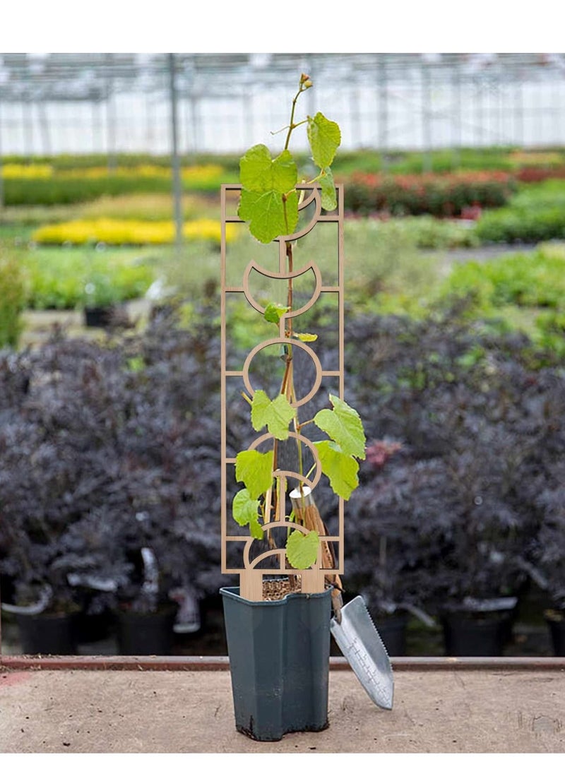 SYOSI - Plant Trellis for Climbing Plants Indoor Pot, 16inch Small Wooden Trellis for Potted Plants with Moisture-Proof Layer for Vines Ivy Houseplants, Moon and Geometric Shape Design - Image 1