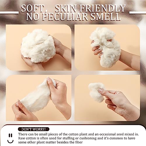 Berlune Organic Raw Cotton Stuffing Natural Cotton Filling for Pillow Upholstery Couch Dolls Art Crafts Stuffed Animals Filler(2.2 lb,White) - Image 3