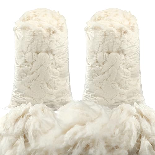 Berlune Organic Raw Cotton Stuffing Natural Cotton Filling for Pillow Upholstery Couch Dolls Art Crafts Stuffed Animals Filler(2.2 lb,White) - Image 1