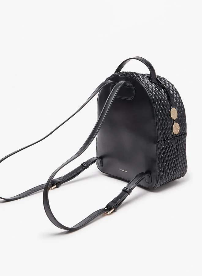 Flora Bella By Shoexpress Women's Quilted Backpack with Adjustable Shoulder Straps and Zip Closure