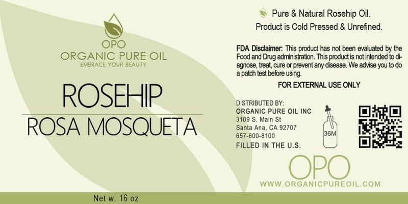 OPO Rosehip Oil - 16 oz - Pure, Unrefined, Cold Pressed, Non-GMO, Vegan Bulk Carrier Oil - Skin, Hair, Nails, Body, Face, Facial Hair - Nourish, Moisturize, Condition Sensitive, Mature, Brittle - Image 2