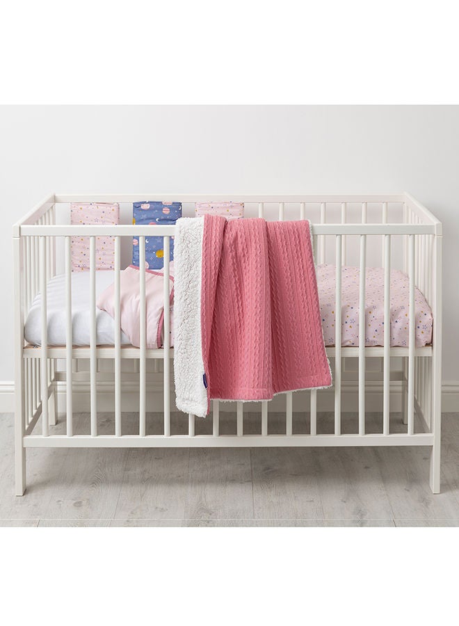 Clevamama Luxe Sherpa Baby Blanket 75x100Cm Pink - Image 5
