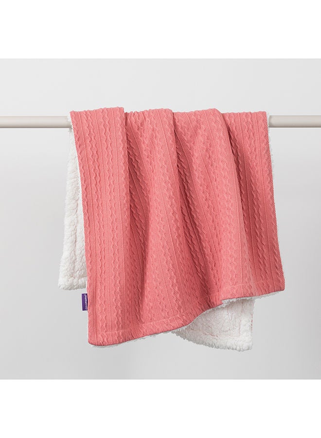 Clevamama Luxe Sherpa Baby Blanket 75x100Cm Pink - Image 2