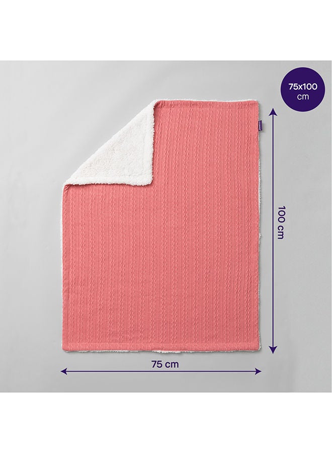 Clevamama Luxe Sherpa Baby Blanket 75x100Cm Pink - Image 3