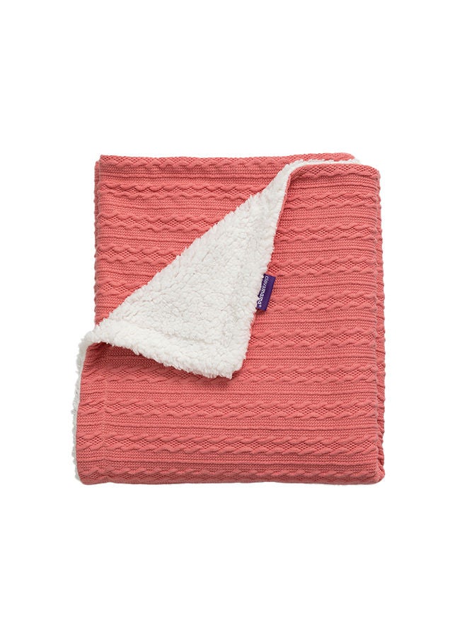 Clevamama Luxe Sherpa Baby Blanket 75x100Cm Pink - Image 1