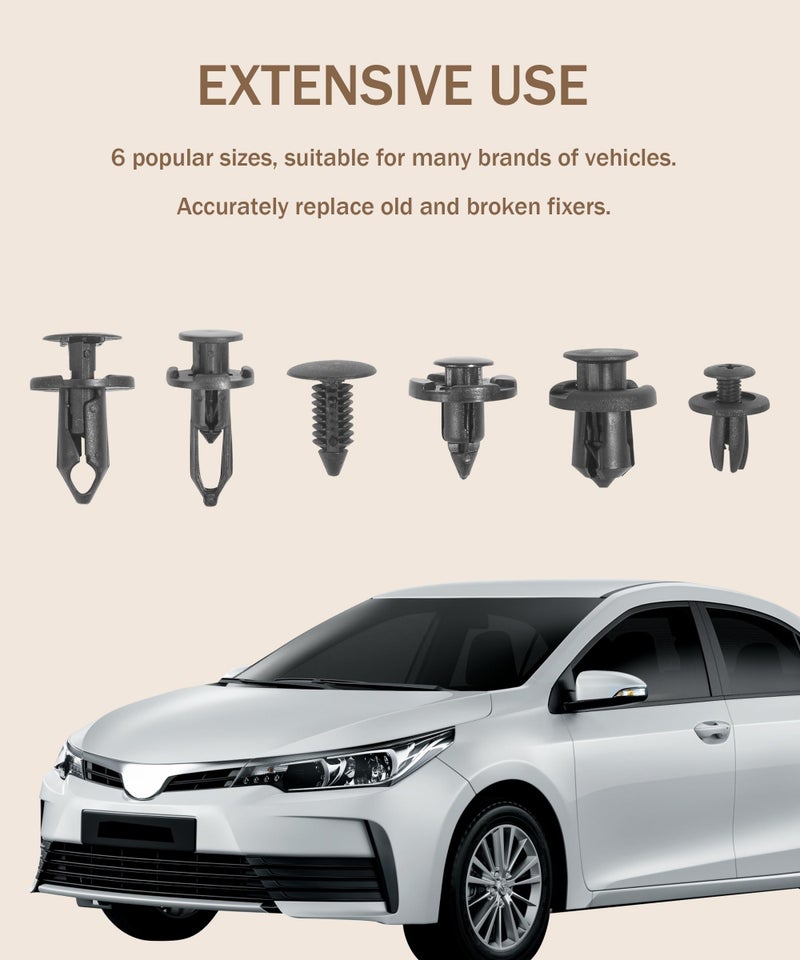 bylikeho 200PCS Automotive Clips Plastic Clips,Car Accessories Car Bumper Retainer Clips,Universal Bumper Clips Car Clips Plastic Rivets Fasteners,Fastener Retainer Kit, 1255BXGLS200 - Image 4