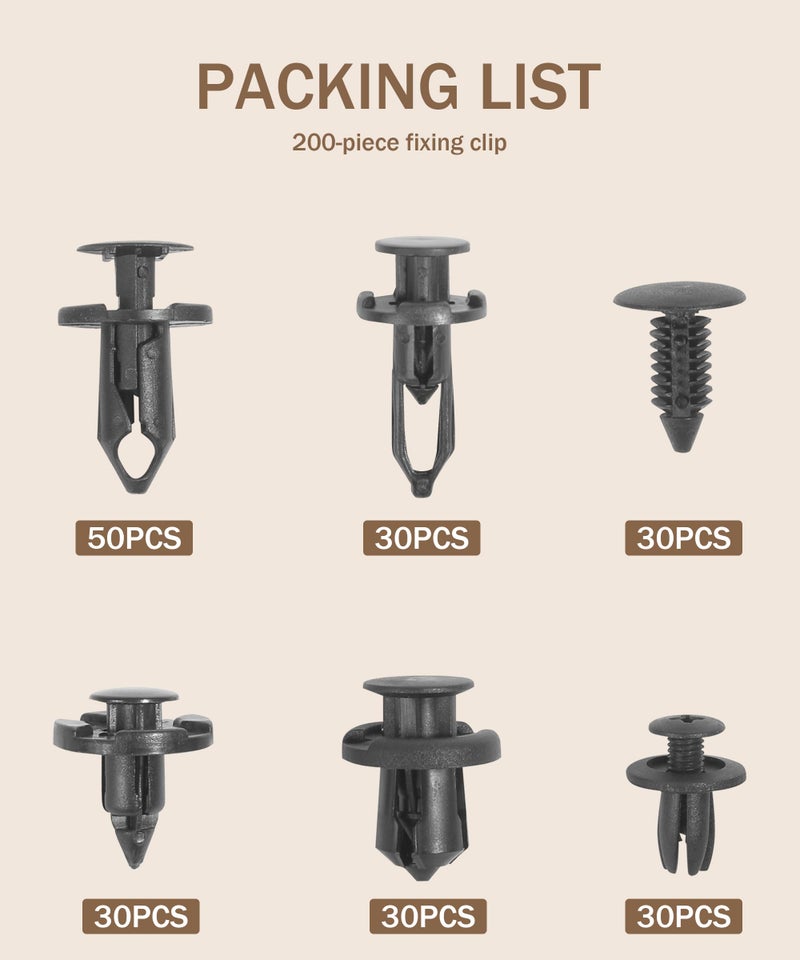 bylikeho 200PCS Automotive Clips Plastic Clips,Car Accessories Car Bumper Retainer Clips,Universal Bumper Clips Car Clips Plastic Rivets Fasteners,Fastener Retainer Kit, 1255BXGLS200 - Image 3