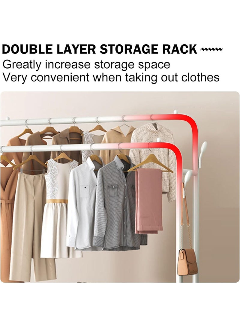 بيوينتي حامل ملابس معدني ل الملابس من شولوفس، رف معاطف لغرفة النوم (أبيض) - Image 3