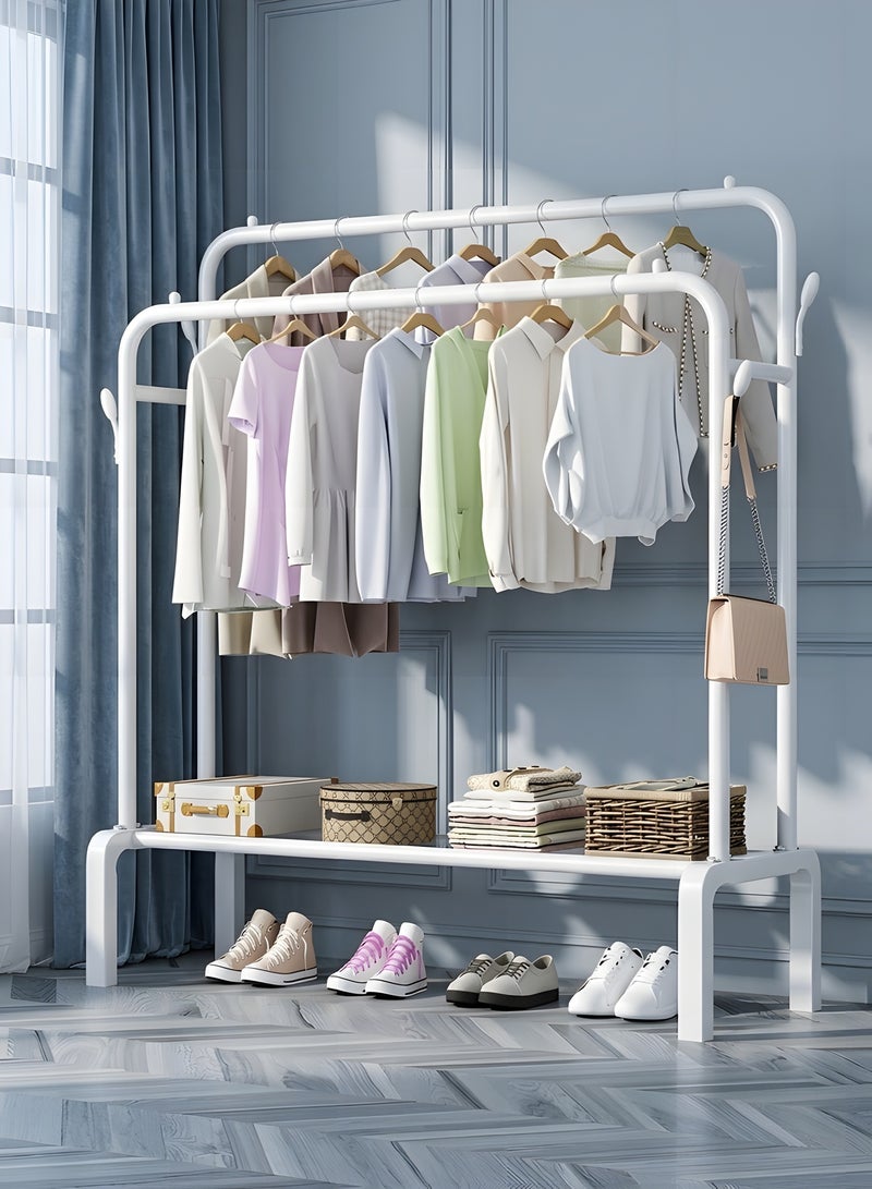 بيوينتي حامل ملابس معدني ل الملابس من شولوفس، رف معاطف لغرفة النوم (أبيض) - Image 1