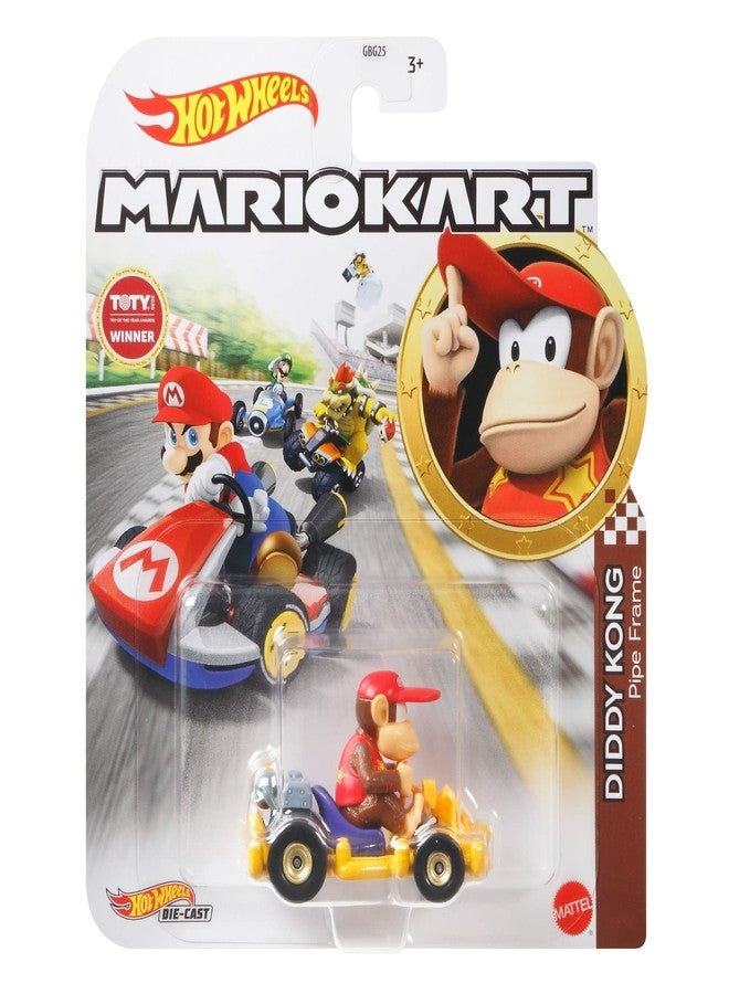 Hot Wheels Mario Kart GRN15 Diddy Kong Pipe Frame Car/Vehicle 2021 New - Image 4