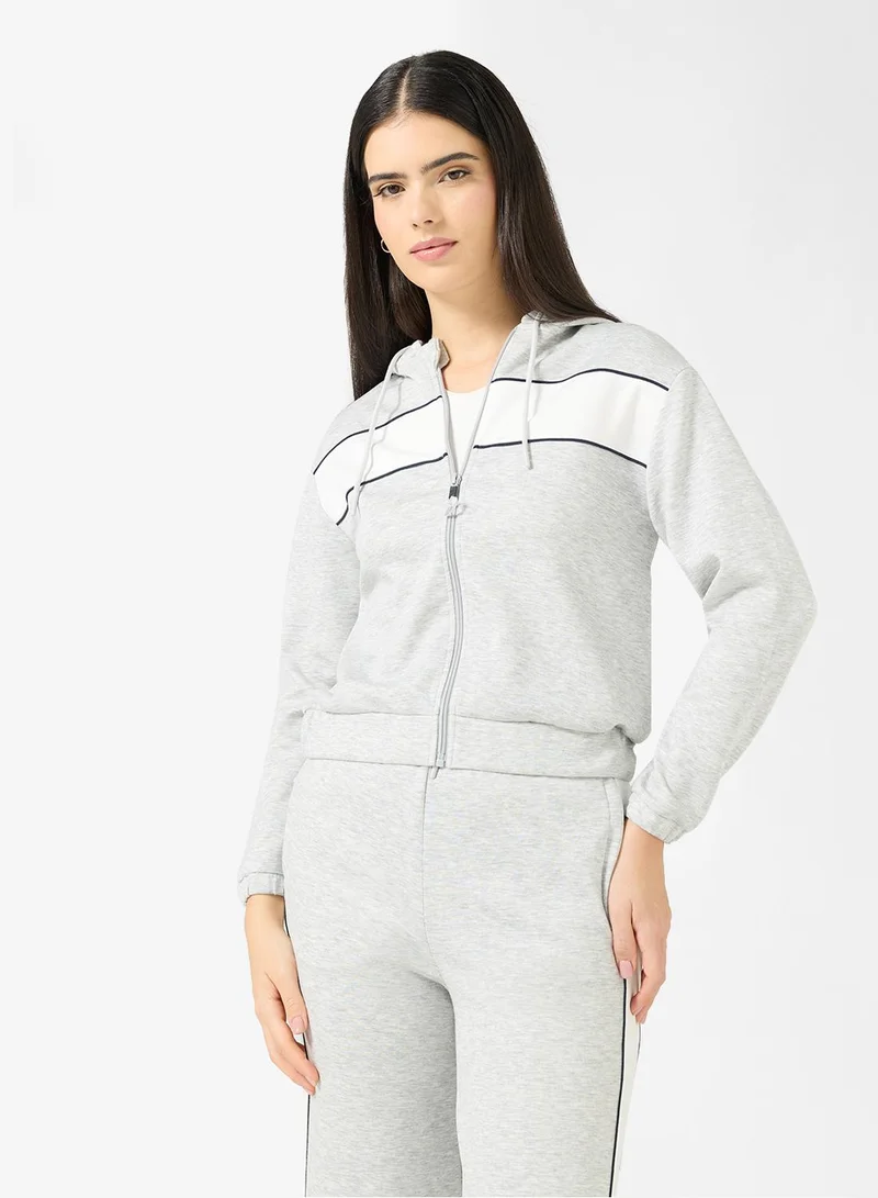 Sun and Sand Sports Grey Women's Full-Zip Hoodie for Women | Best Price UAE