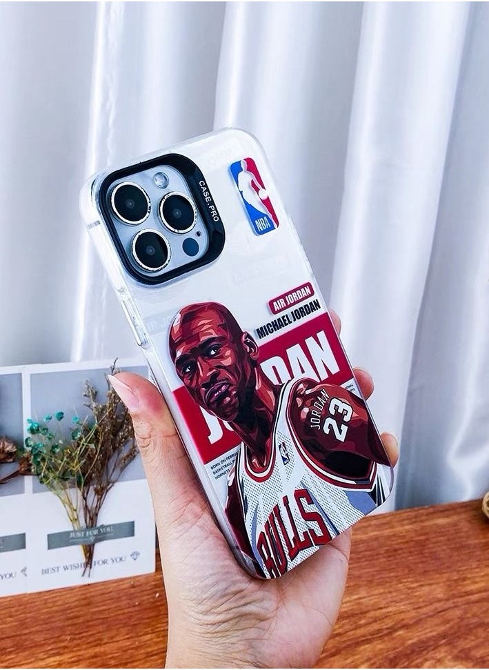 Color Fans - Case for iPhone 14 Pro with Michael Jordan Pattern Shell - Image 1