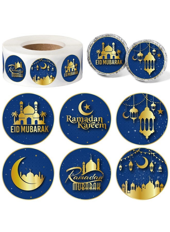 Teling 600 قطعة ملصقات حلوى عيد مبارك الصغيرة 0.75 بوصة ملصقات شوكولاتة رمضان الصغيرة ملصقات حلوى دائرية لعيد الفطر زينة إسلامية مسلمة لاحتفالات رمضان لوازم حفلات رمضان - Image 1