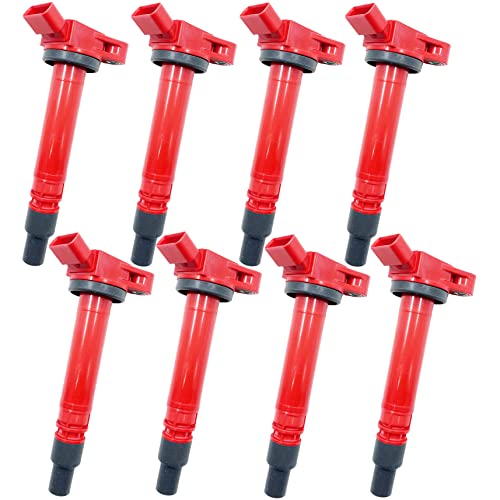 GP POWER IGNITION COILS UF507 UF587 UF630 9091902256 90919A2005 SET OF 8 COMPATIBLE WITH Toyota Tundra Sequoia Land Cruiser Lexus GX460 LS460 LS600H LX570 4.6 5.0 5.7 V8 1UR 2UR 3UR - Image 1