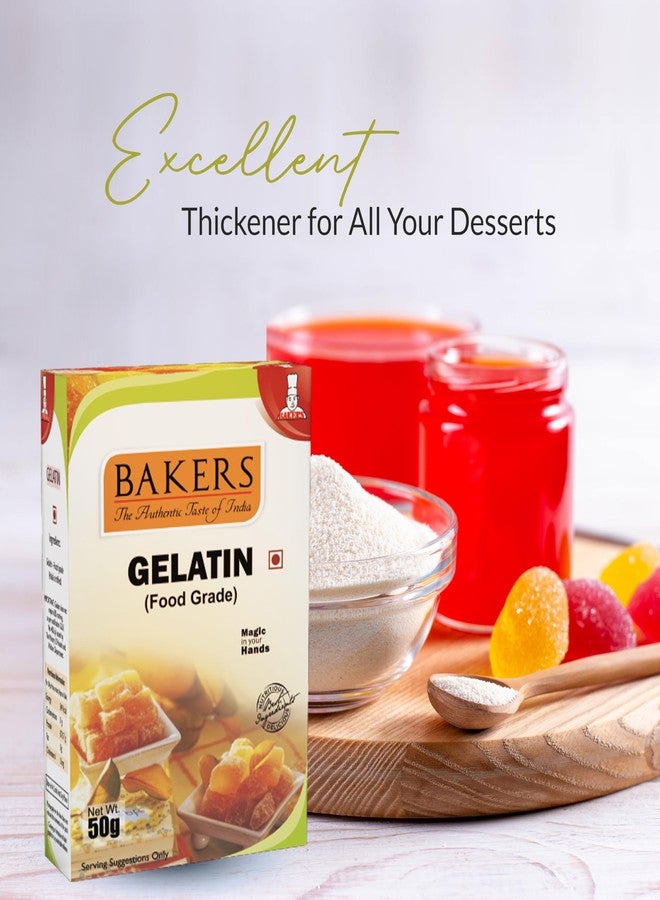 BAKERS Gelatin Set of 3, Each 50 gram, (Food Grade) Unflavored | Non-Veg | Perfect for Jelly Making | Good for Desserts, Cakes & Puddings - Image 3