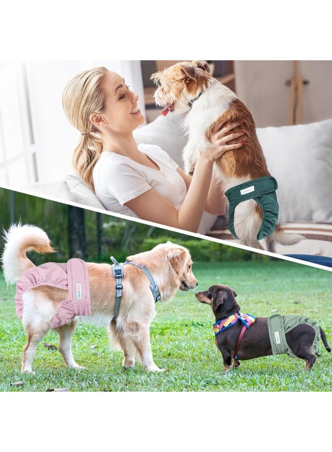 Langsprit Washable Female Dog Diapers (3 Pack) - No Leak Reusable Diapers for Doggy Female in Period - Highly Absorbent Dog Heat Panties with Adjustable Snaps Black S Size - Image 5