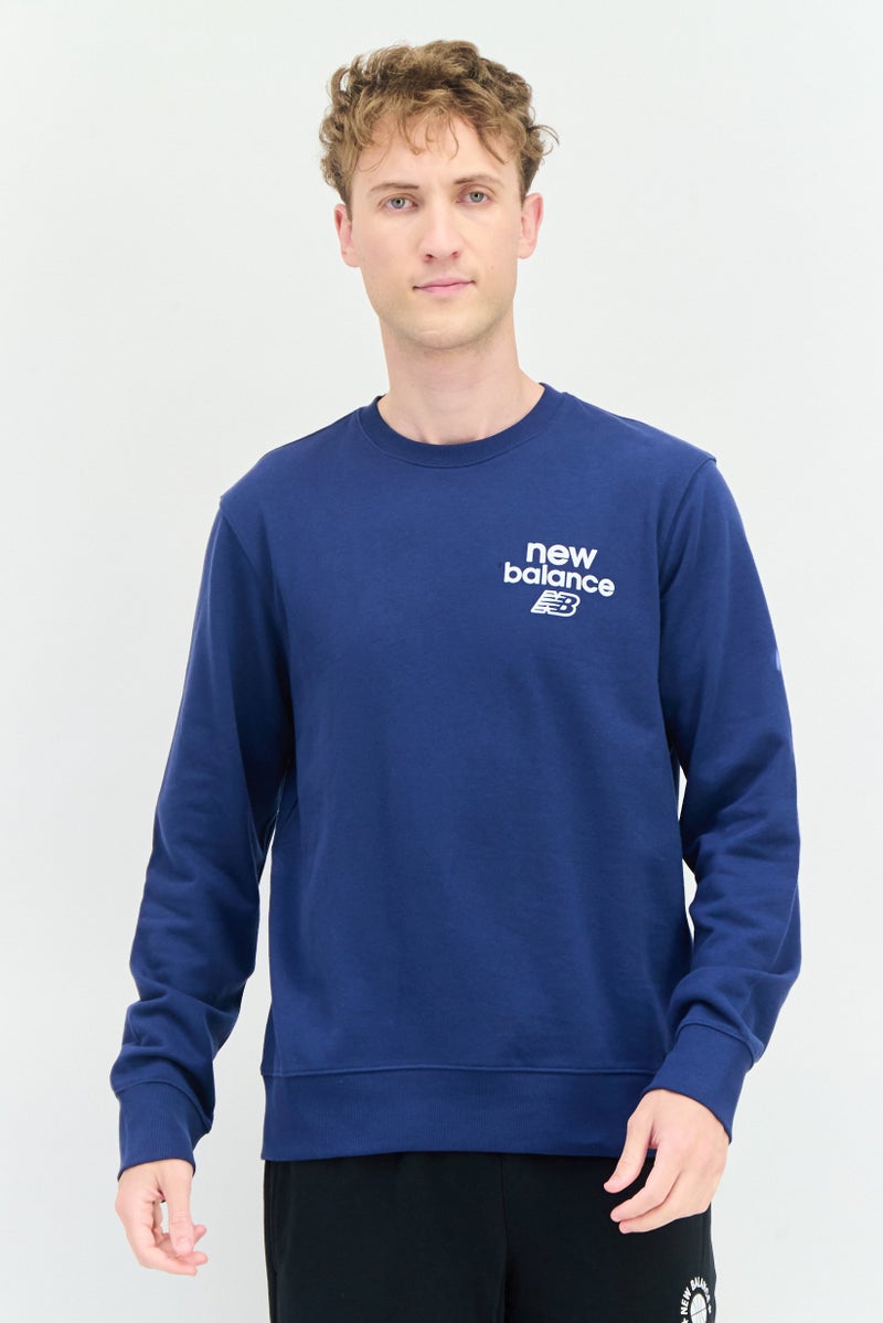 New Balance Men Sportswear Fit Long Sleeve Outdoor Sweatshirt, Navy  - Image 1
