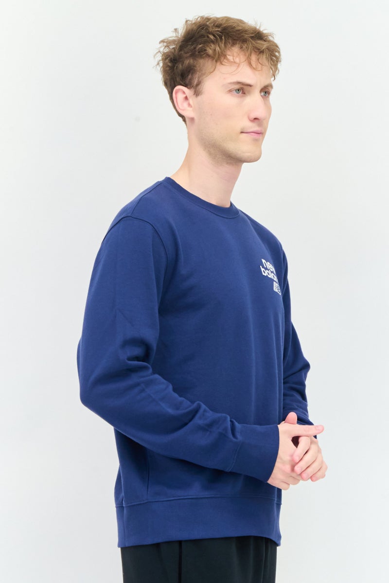 New Balance Men Sportswear Fit Long Sleeve Outdoor Sweatshirt, Navy  - Image 3