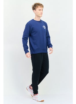 New Balance Men Sportswear Fit Long Sleeve Outdoor Sweatshirt, Navy  - Image 4