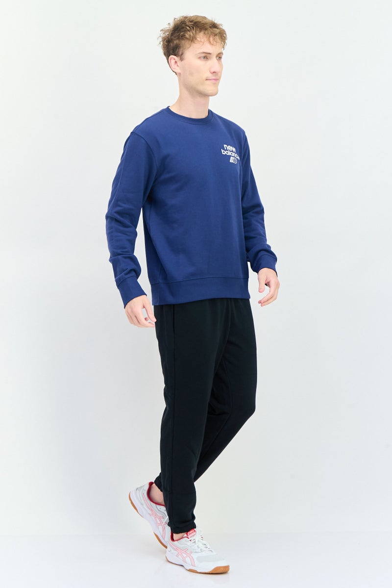 New Balance Men Sportswear Fit Long Sleeve Outdoor Sweatshirt, Navy  - Image 4