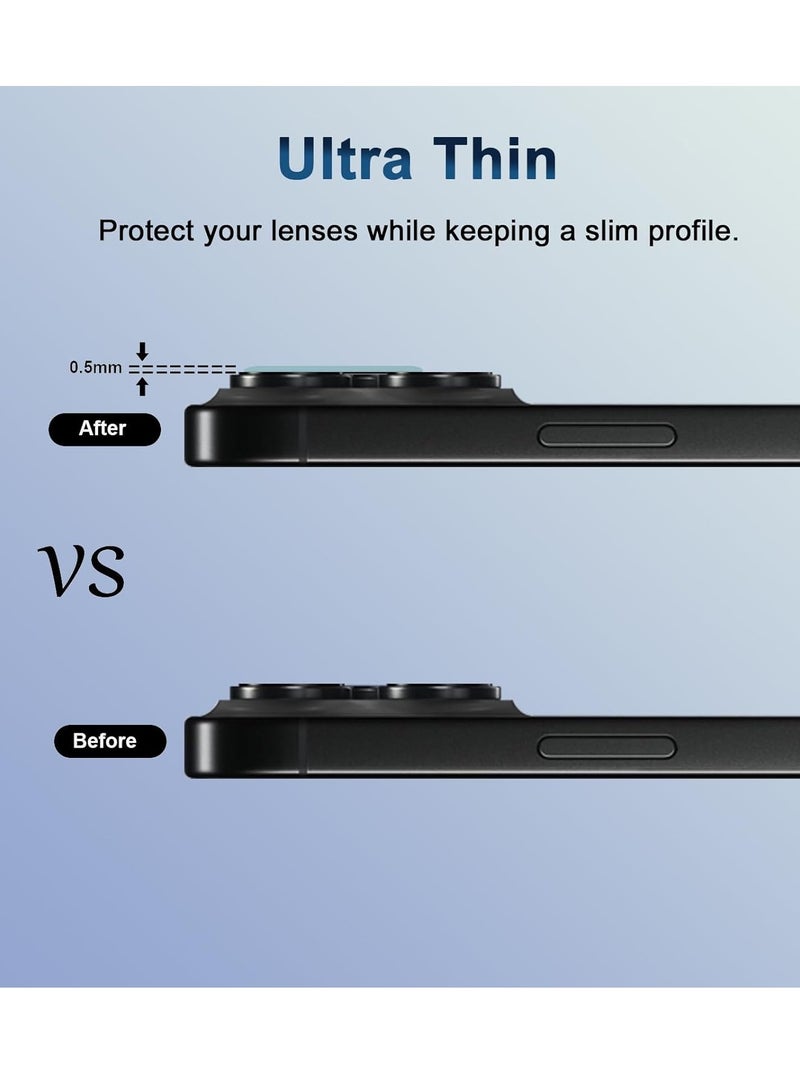 ELTRAZONE Camera Protection for iPhone 16 Pro/Pro Max – 2-Pack Tempered Glass Lens Protector, HD Clear, 9H Hardness, Full Coverage Camera Protective Film - Image 4