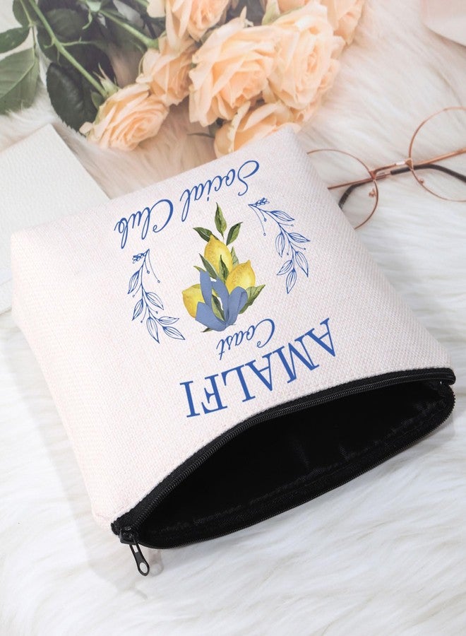 POFULL Girls Amalfi Coast Trip Gift Italy Vacation Trip Gift Amalfi Coast Social Club Zipper Pouch Makeup Bag - Image 3