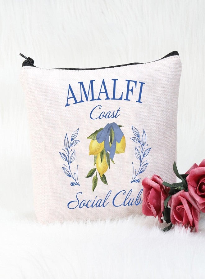 POFULL Girls Amalfi Coast Trip Gift Italy Vacation Trip Gift Amalfi Coast Social Club Zipper Pouch Makeup Bag - Image 5