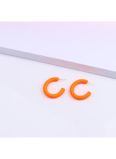 Spring And Summer New Candy Color C- Ring Earrings Acrylic Earrings Simple Fashion Personalized C- Shaped Earrings Ear Jewelry Women