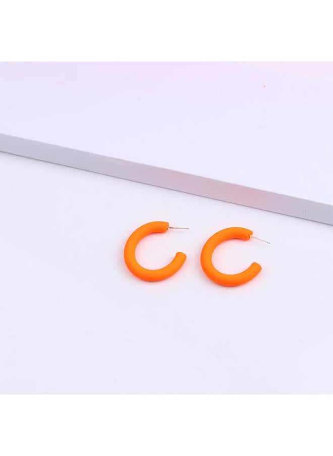 Generic - Spring And Summer New Candy Color C- Ring Earrings Acrylic Earrings Simple Fashion Personalized C- Shaped Earrings Ear Jewelry Women - Image 1